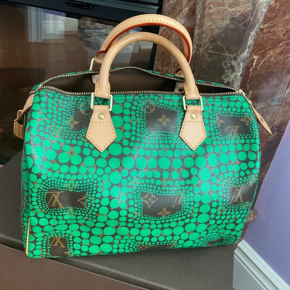 LOUIS VUITTON Limited Edition Yayoi Kusama Speedy 30 in green monogram dots !! - Picture 6 of 15